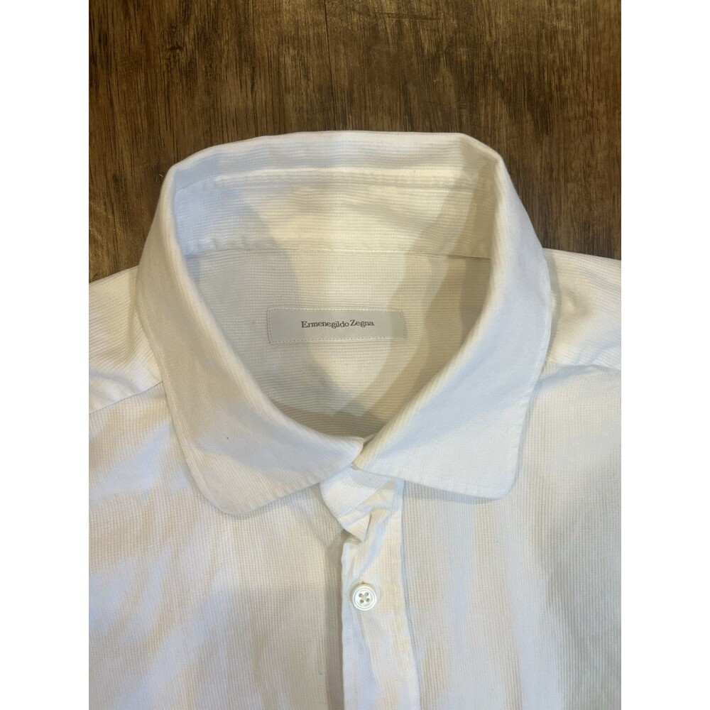 Ermenegildo Zegna Button Up Shirt Mens 41/16 Comfort Fit  Striped Long Sleeve